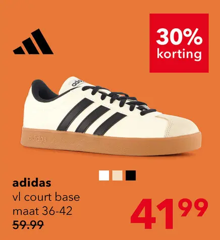 Aanbieding: Adidas VL Court Base dames sneakers wit zwart