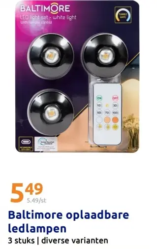 Promotie: Baltimore oplaadbare ledlampen