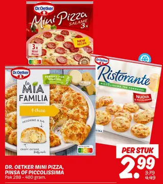 Aanbieding: Dr. oetker mini pizza, pinsa of piccolissima
