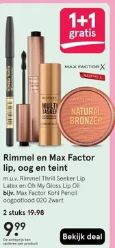 Aanbieding: Rimmel en Max Factor lip, oog en teint