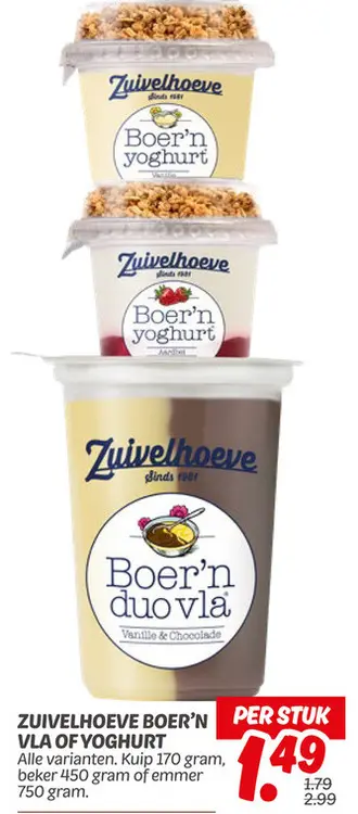 Aanbieding: Boer'n vla of yoghurt