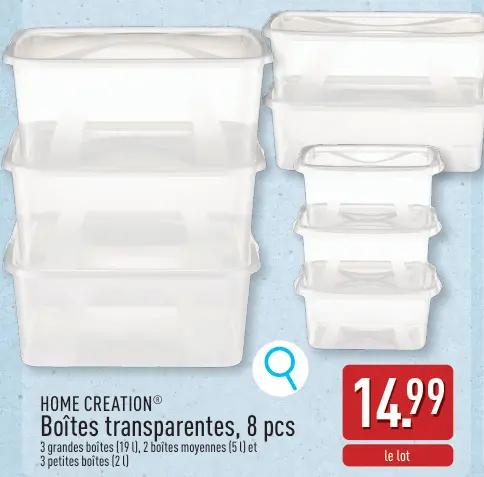 Offre: Boîtes transparentes, 8 pcs