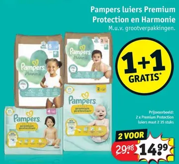 Aanbieding: Pampers luiers Premium Protection en Harmonie