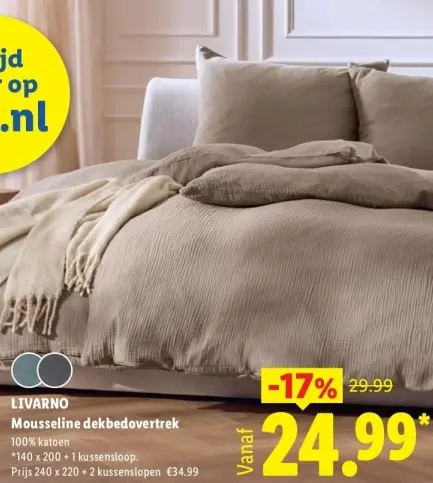 Aanbieding: Mousseline dekbedovertrek