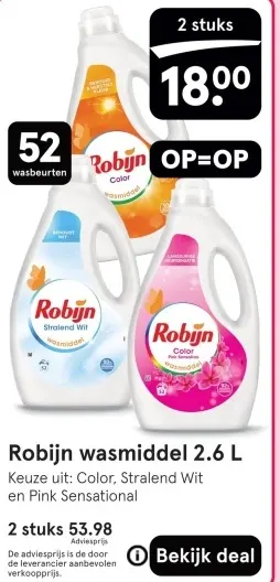Aanbieding: Robijn wasmiddel 2.6 L