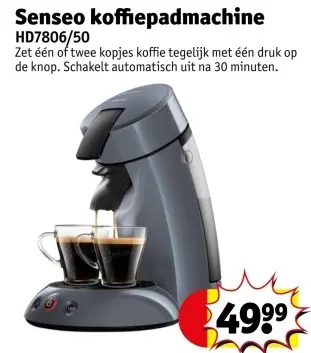 Promotie: Koffiepadmachine