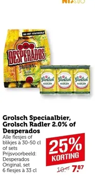 Aanbieding: Grolsch Speciaalbier, Grolsch Radler 2.0% of Desperados
