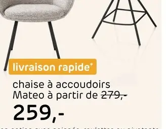Offre: Mateo, chaise à accoudoirs - steelbrown - Bellini - Caillou