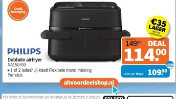 Aanbieding: PHILIPS Dubbele airfryer NA150/00