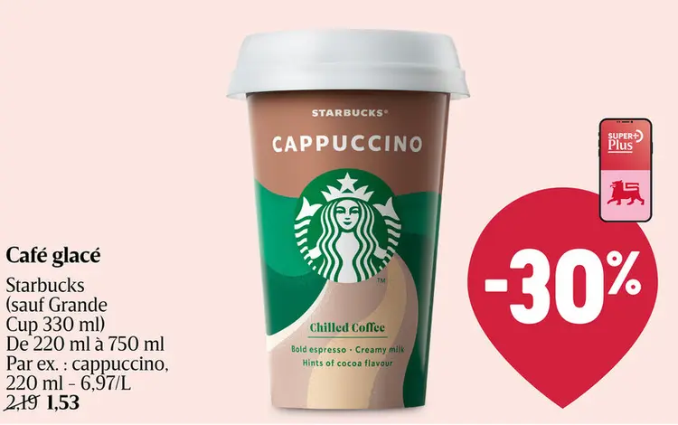 Offre: Café glacé Starbucks Cappuccino