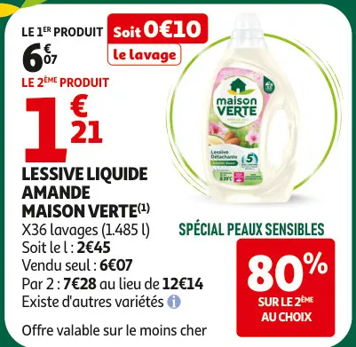 Promotie: Lessive liquide amande