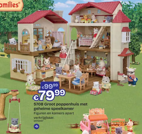 Aanbieding: 5708 Groot poppenhuis met geheime speelkamer