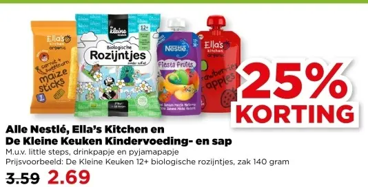 Aanbieding: Alle Nestlé, Ella's Kitchen en De Kleine Keuken kindervoeding en sap