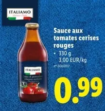 Offre: Sauce aux tomates cerises rouges