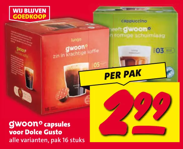 Aanbieding: Gwoon capsules voor Dolce Gusto