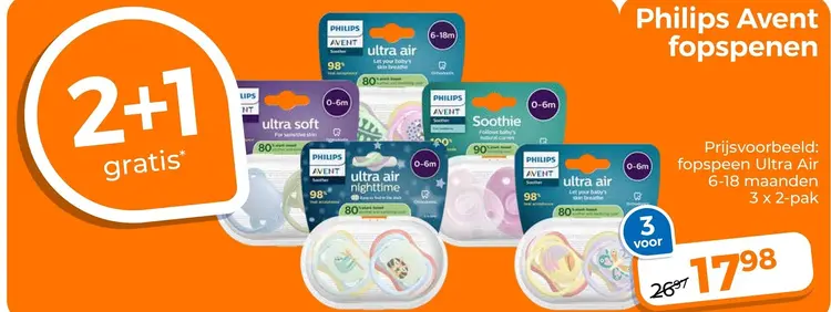 Aanbieding: Philips Avent fopspenen