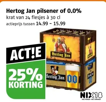 Aanbieding: Hertog Jan pilsener of 0.0%