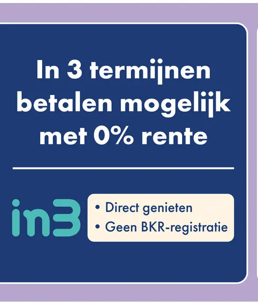 Aanbieding: In 3 termijnen betalen mogelijk met 0% rente