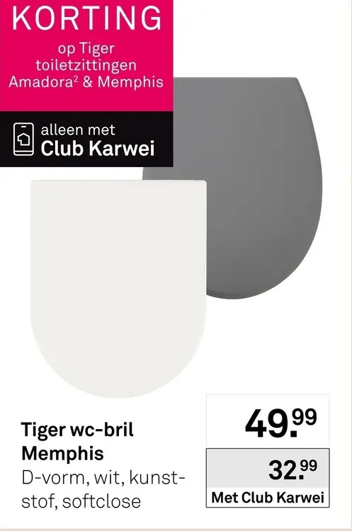 Aanbieding: Tiger wc-bril Memphis
