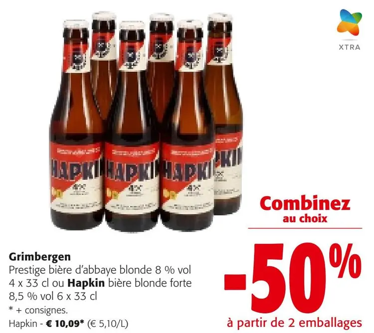 Offre: Prestige bière d'abbaye blonde ou bière blonde forte