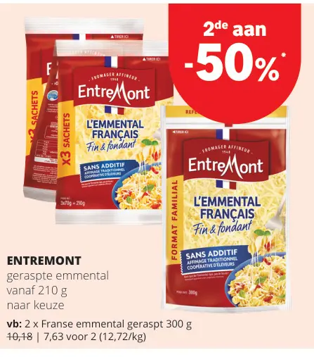 Promotie: geraspte emmental