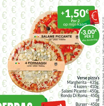 Promotie: Verse pizza's