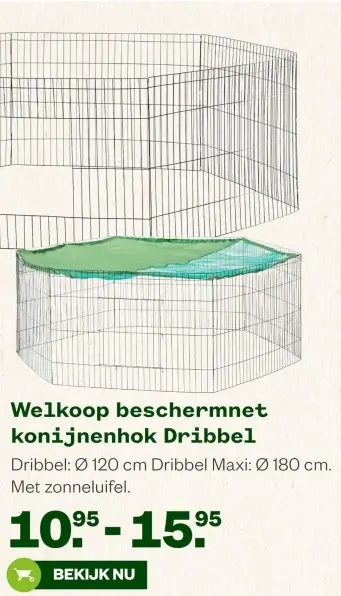 Aanbieding: Beschermnet konijnenhok