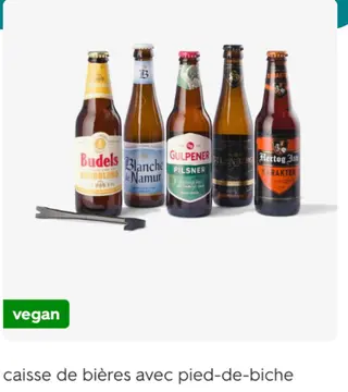 Offre: caisse de bières avec pied-de-biche