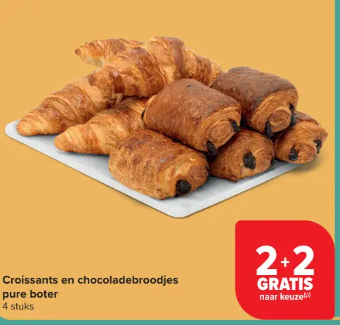 Promotie: Croissants en chocoladebroodjes