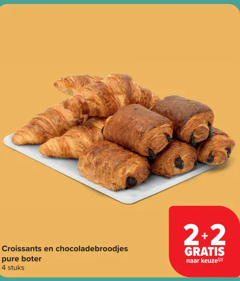 Promotie: Croissants en chocoladebroodjes