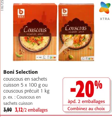 Offre: Couscous en sachets cuisson ou couscous précuit