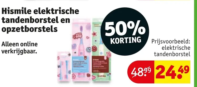 Aanbieding: Hismile elektrische tandenborstel en opzetborstels