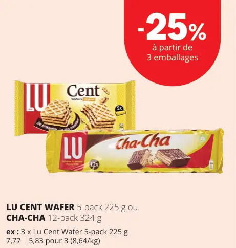 Offre: CENT WAFER ou CHA-CHA