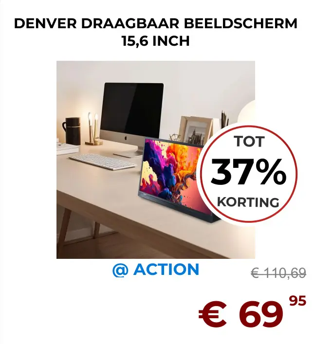 Aanbieding: DENVER DRAAGBAAR BEELDSCHERM 15,6 INCH