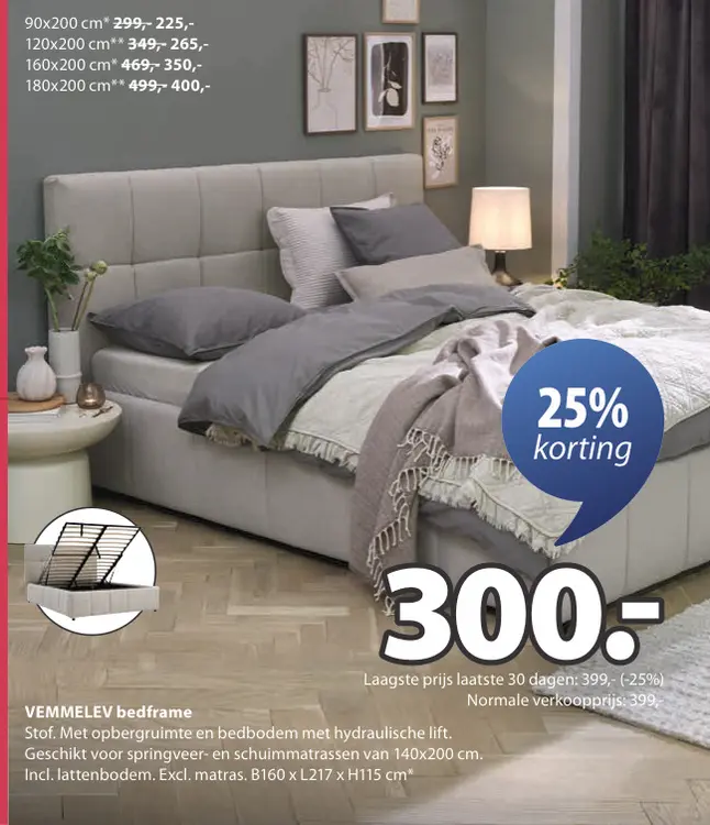 Aanbieding: VEMMELEV bedframe