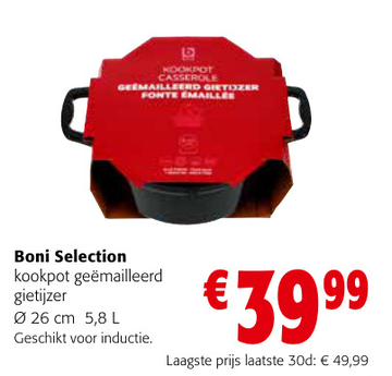 Aanbieding: Boni Selection kookpot geëmailleerd gietijzer