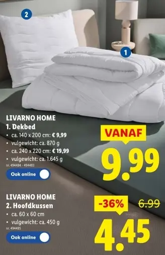 Promotie: Dekbed of hoofdkussen