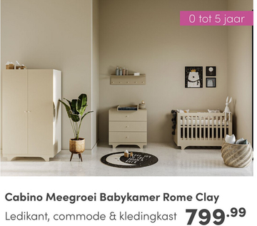 Aanbieding: Cabino Babykamer Rome Clay 3 Delig