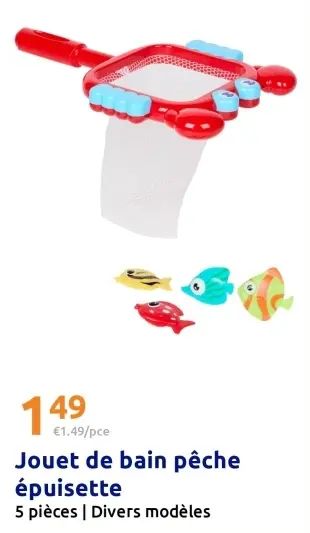 Offre: Jouet de bain pêche épuisette