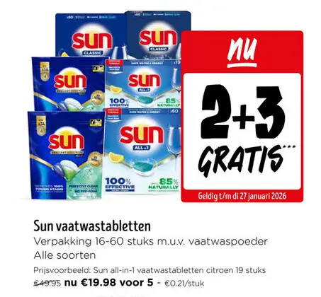 Promotie: Sun vaatwastabletten