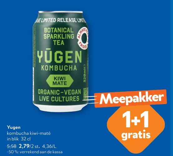Promotie: kombucha kiwi-maté