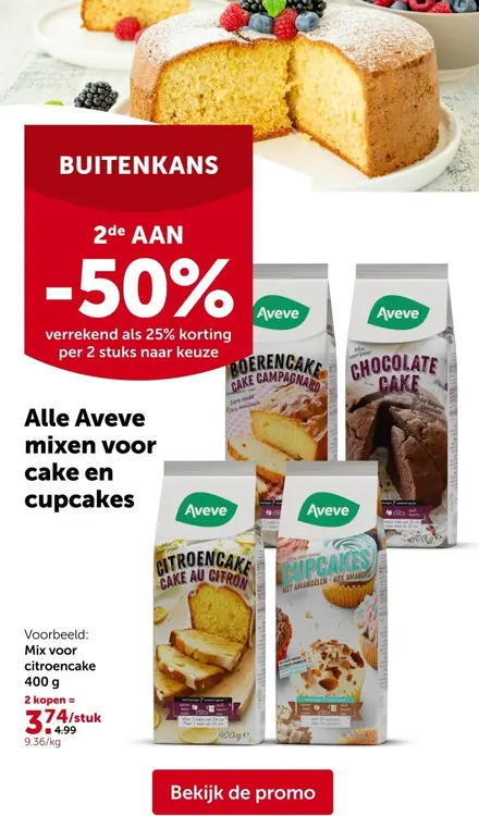 Promotie: Alle Aveve mixen voor cake en cupcakes
