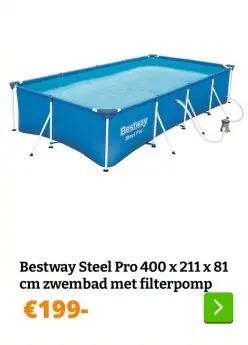 Aanbieding: Bestway Steel Pro zwembad met filterpomp