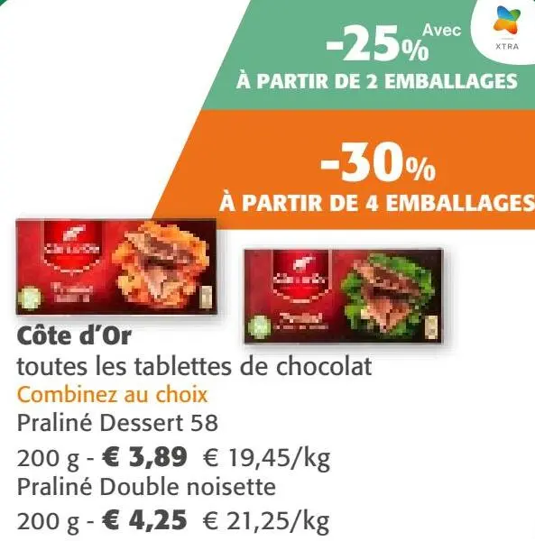 Offre: Toutes les tablettes de chocolat
