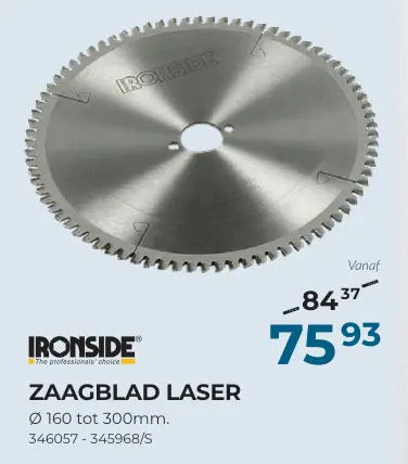 Promotie: Zaagblad laser