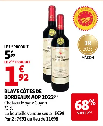 Promotie: Blaye côtes de bordeaux aop 2022