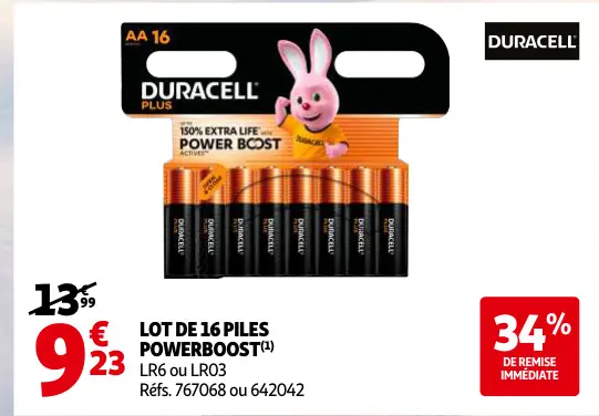 Offre: Lot de 16 piles Powerboost
