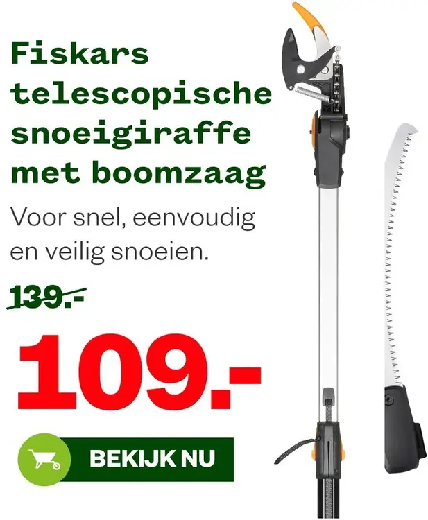 Aanbieding: Telescopische snoeigiraffe met boomzaag