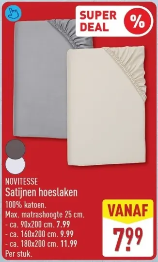 Aanbieding: Satijnen hoeslaken