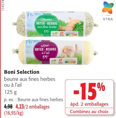 Offre: Boni Selection beurre aux fines herbes 